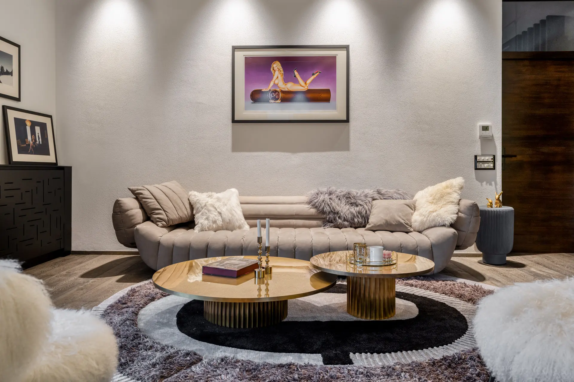 Baxter Tactile sofa and Henge Allure coffee tables in Kitzbuehel chalet