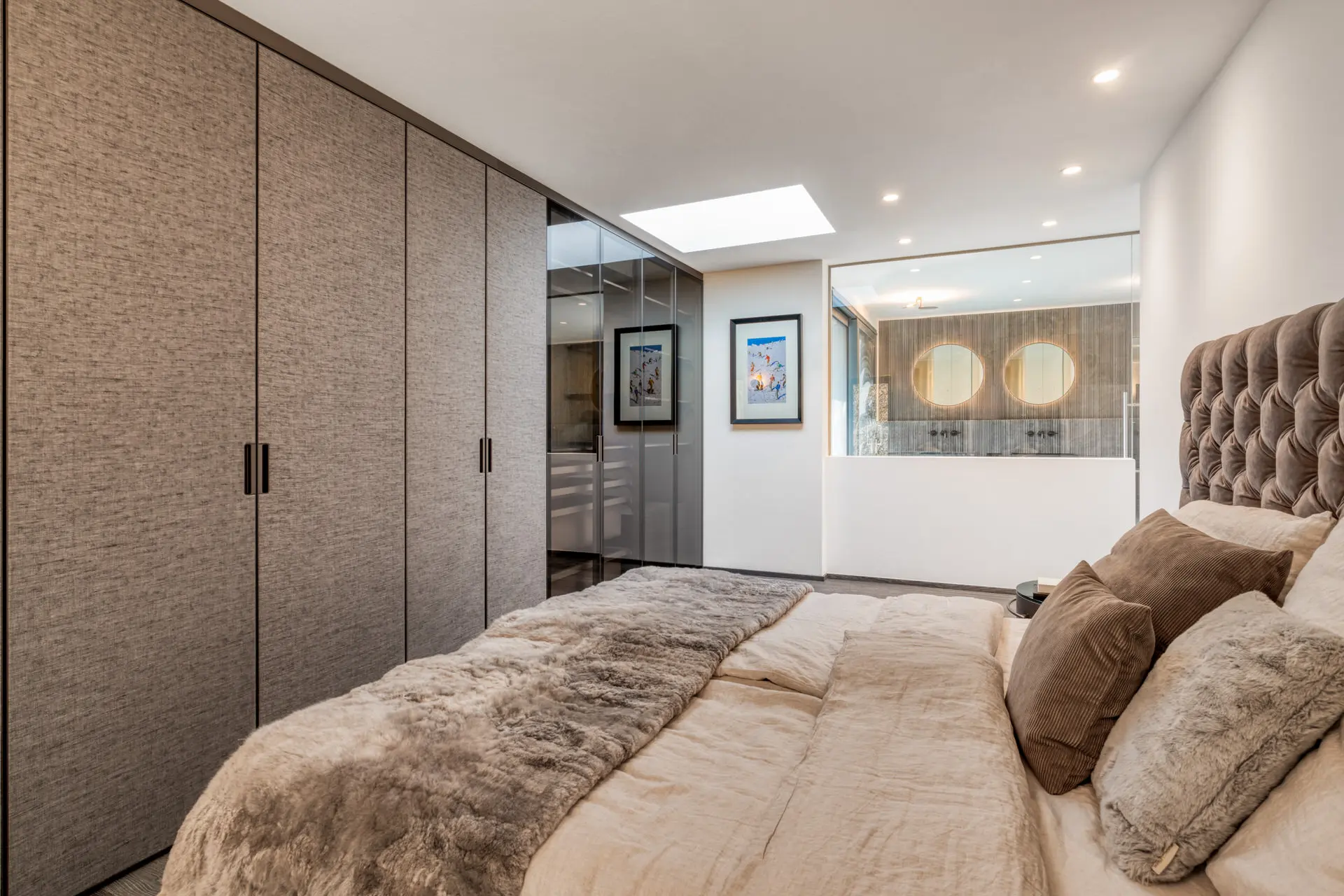 Bedroom with wardrobe and ensuite view in Kitzbuehel private villa